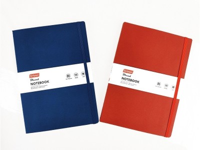 NEELGAGAN Blend Notebook B5 Semi Flexi Cover Buckram Material Round Corner P-2 B5 Notebook (17 cm x 24 cm) Ruled 192 Pages(Blue_&_Red, Pack of 2)