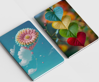 RJPRINTS Designed Stapled Notebooks A5 Notebook Plain 100 Pages(Multicolor)