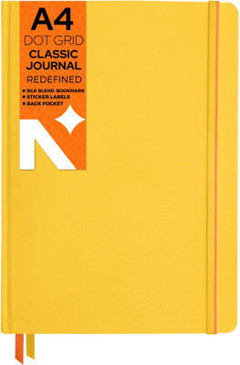 NEORAH - Dot Grid Journal Notebook - 110 GSM - Office Hardcover Notebook - A4 Notebook DOTTED 160 Pages(Yellow)