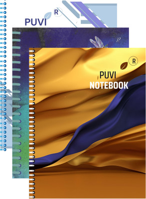 Puvi Recycled Notebook A4 Notebook plain 250 Pages(White, Pack of 3)