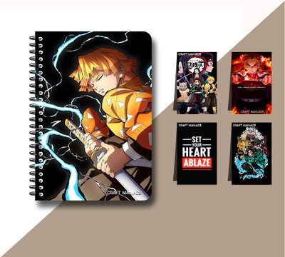 craft maniacs DEMON SLAYER 2023 NOTEBOOK COLLECTION A5 Diary RULED 160 Pages(White)