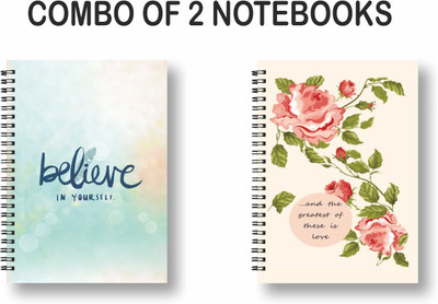 ROT RIX combo of 2 Notebooks A5 Diary ruled 144 Pages(Green, Yellow, Pack of 2)