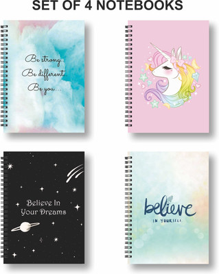 Papco Notebook A5 Diary Ruled 144 Pages(Blue, Pack of 4)