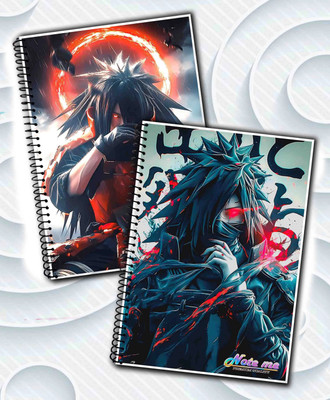 NOTEme Dark Ninja Warrior Edition | Intense Anime Art Covers A5 Notebook Unruled 200 Pages(Multicolor, Pack of 2)