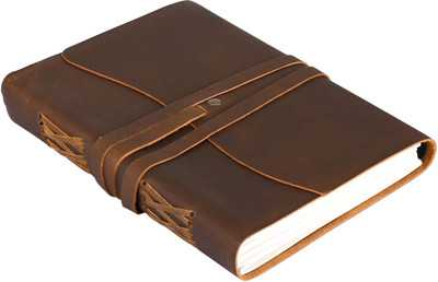 Bonjour Store Leather Drawing Journal Daily Travel Diary, Antique Handmade A5 Diary Ruled 200 Pages(Brown)