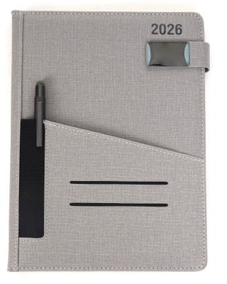 Scribelle Diary 2026 B5 Diary Use With Mobile & Card Holder Or Pen Loop 324 Pages(Grey)