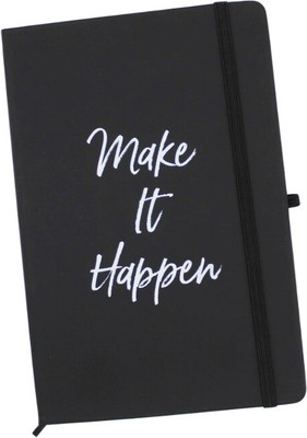 urban kiosk Make This Happen Diary| for Office & College Notes|Quotes & Poetry A5 Notebook Ruled 90 Pages(Black)