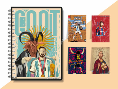 craft maniacs FOOTBALLER DIARY & 4 MAGNETIC BOOKMARKS A5 Notebook RULED 120 Pages(Multicolor)
