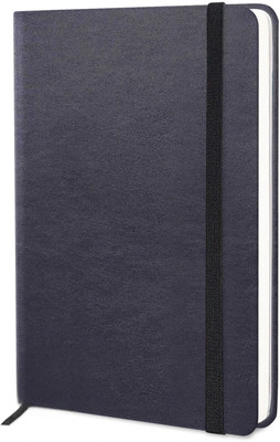 FINARO Stylish PU Leather Diary | Hardbound | Ribbon Bookmark | Multipurpose Use A5 Notebook Ruled 192 Pages(Black)