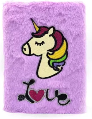 Taufa Villa Unicorn Fur Diary For Girls Kids Diary Notebook for Girls A5 Diary Ruled 100 Pages(Multicolor)