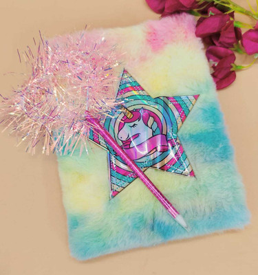 Tera13 Fur Diary A5 Diary Ruled 80 Pages(Pink)