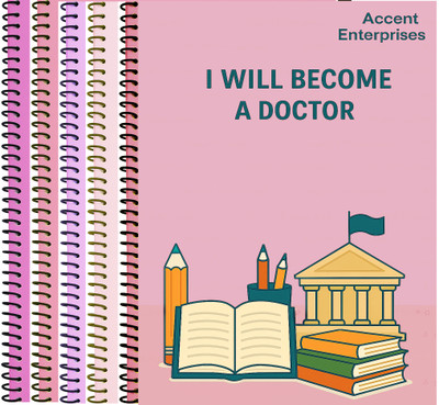 ACCENT Notebook A4 plain 200 pages per Notebook for doctor A4 Notebook Unruled 1000 Pages(Multicolor, Pack of 5)