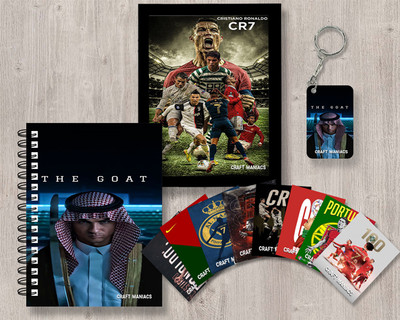 craft maniacs FOOTBALLER GIFTING COMBO A5 Diary RULED 120 Pages(Multicolor)