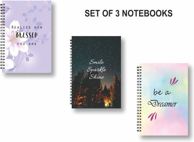 ROT RIX combo of 3 Notebooks A5 Diary Unruled 144 Pages(Multicolor, Pack of 3)