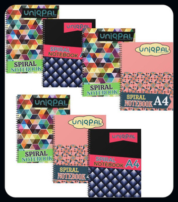 UNIQPAL SPIRAL Notebook A4 Notebook RULED /LINE 200 Pages(Multicolor, Pack of 7)