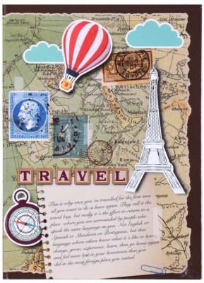 Doodle Travelogue Paper Based Softbound Planner 240 Pages Planner , Inside Book Size : 7 X 5 inches Regular Diary Ruled 240 Pages(Brown)