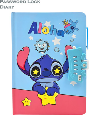 Johnnie Boy cute Cartoon Password Lock Diary with Pen A5 Diary Ruled 160 Pages(Multicolor)