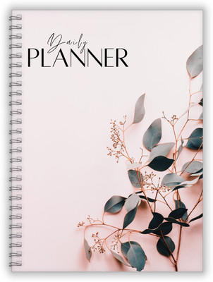 TimeWise Daily Planner Minimalist Schedule your Day Journal A5 Planner Unruled 140 Pages(Pink)