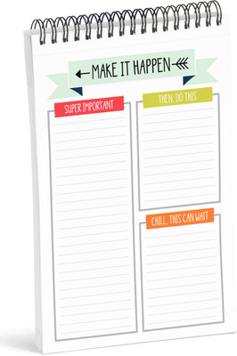 Inkdotpot Spiral Binding Notepad Regular Planner Unruled 50 Pages(White)