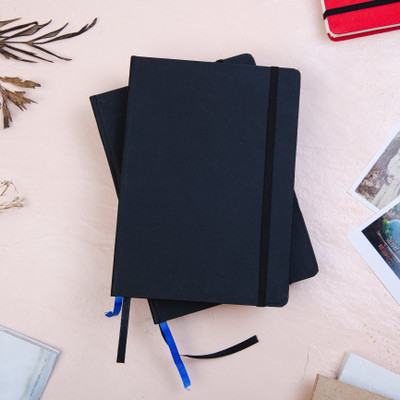 CRAFT JUNKY Recycled Handmade A5 Notebook Unruled 192 Pages(Black)