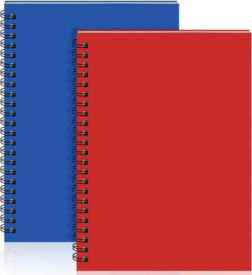TWONE Spiral Notebook A5 College Ruled Journals Notebooks A5 Notebook Ruled 120 Pages(Red, Blue, Pack of 2)