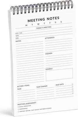 Inkdotpot Spiral Binding Notepad Regular Planner Unruled 50 Pages(White)