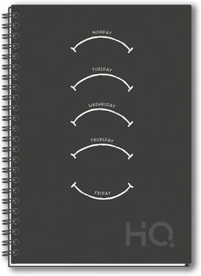 NAVNEET HQ Case Bound Note Book U.V Wiro Corporate Edge Book A5 Notebook Single Line 192 Pages(Black)