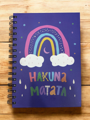 APNISTATIONERY Hakuna Matata Spiral A5 Diary A5 Diary 100 Pages(Purple, White)