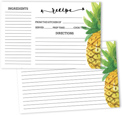 Inkdotpot Recipe Card Regular Planner Unruled 50 Pages(White, Pack of 50)