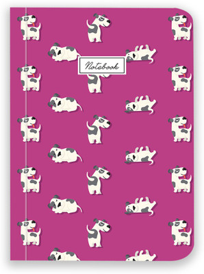 Happening Hippo Dog A6 Notebook Unruled 100 GSM 50 Pages(Purple)