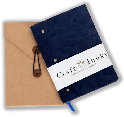 CRAFT JUNKY Leather diary A5 Journal Ruled 204 Pages(Blue)