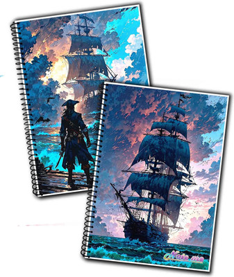 NOTEme Spiral Binding A4 Notebook unruled 200 Pages(Multicolor, Pack of 2)