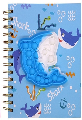 Vintager Dive Into Creativity Underwater Wonders Shark Pop-It Notebook Diary A5 Diary Ruled Pages 100 Pages(Multipurpose)