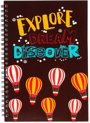 FUNCART Explore Dream Discover Spiral A5 Notebook One Sided Ruled 160 Pages(Multicolor)