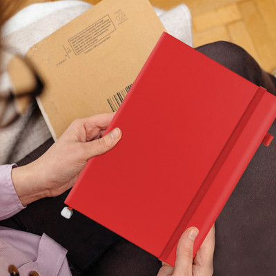 Abstract Collection A5 Regular, Designer Notebook with Closer Band A5 Notebook Single Rule 200 Pages(Red)