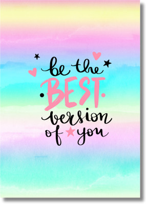 BlogPro Rainbow Asthetic Shade Notebook Diary, Glossy Soft Cover Motivational Gift A5 Notebook Unruled 180 Pages(Multicolor4)