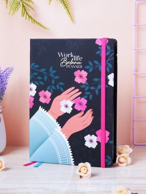 Doodle Undated Work Life Balance A5 Planner Ruled 336 Pages(Black)
