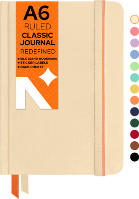 NEORAH - Ruled Journal Notebook - 110 GSM - Office Hardcover Notebook - A6 Notebook Single Ruled 160 Pages(Beige)