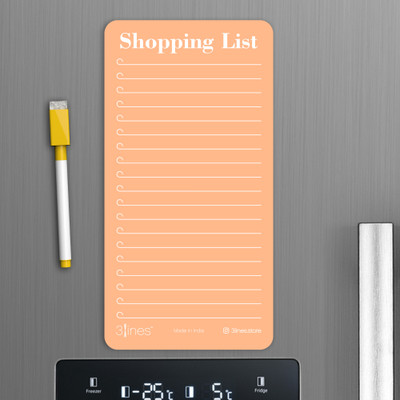 3Lines Magnetic Regular Note Pad Ruled 1 Pages(Peach)