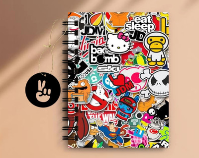 craft maniacs DOODLE COLLECTION A5 Notebook RULED 160 Pages(Multicolor)