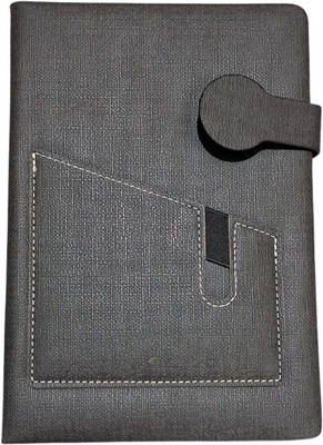 Greeshma Executive A5 PU Notebook Diary Journal with Magnetic Overlap 192 pages A5 Notebook Ruled 160 Pages(Black)