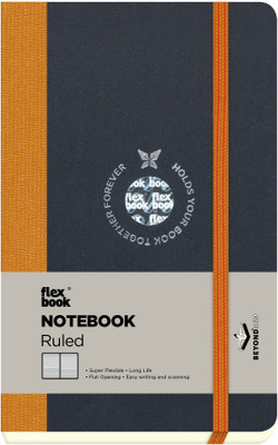 Flexbook Pocket Size 9x14cm Notebook Range Orange Closure 85gsm 360 Degree Flexible Mini Notebook Ruled 192 Pages(Orange)