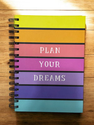 APNISTATIONERY Dreams Notebook Spiral A5 Diary A5 Diary 100 Pages(Yellow, Orange, Pink, Blue, Purple, Light Pink)