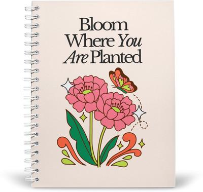 PurpleBees BLOOM WHERE YOU ARE PLANTED QUOTES DIARY A5 | Motivational Diary A5 Diary Unruled 160 Pages(Multicolor)