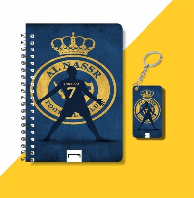 craft maniacs FOOTBALLER DIARY & KEYCHAIN A5 Diary RULED 120 Pages(Multicolor)