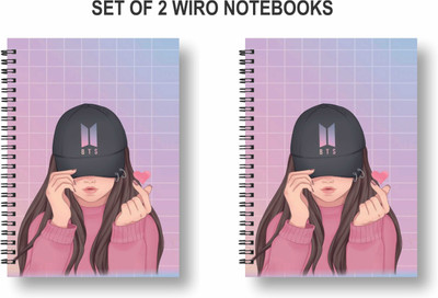 3DS Notebook A5 Diary Ruled 144 Pages(Pink, Pack of 2)