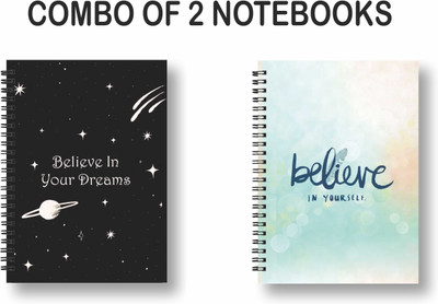 ROT RIX combo of 2 Notebooks A5 Diary ruled 144 Pages(Black, Green, Pack of 2)