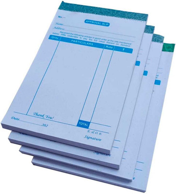 ANITA RETAILS Handcrafted Regular Cash Memo 4 320 Pages(White/Blue, Pack of 4)