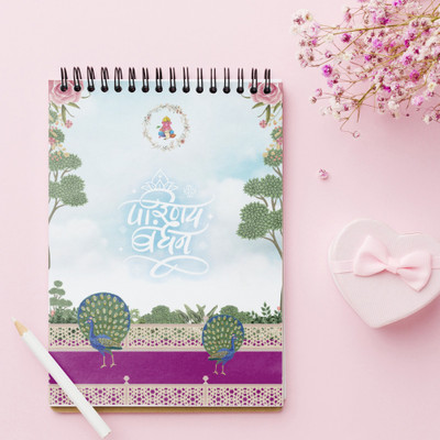Nyouta Premium glossy card paper A5 Writing Pad Single Ruled. 50 Pages(Pink, Pack of 2)