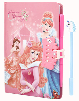 TECHNOCHITRA Doll printed Lock diary for girls A5 Notebook Single 80 Pages(Pink)